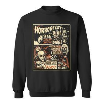 Vintage Horrorfest Poster Halloween Movie Old Time Horror Sweatshirt - Monsterry CA