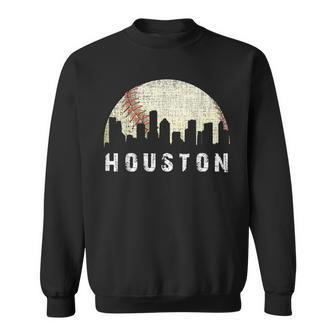 Vintage Houston Skyline City Baseball Met At Gameday Sweatshirt | Mazezy UK