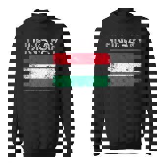 Vintage Hungary Hungarian Flag Pride Gift Sweatshirt | Mazezy