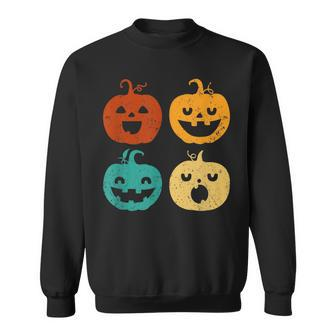 Vintage Jackolantern Pumpkin Boy Girl Funny Retro Halloween Pumpkin Funny Gifts Sweatshirt | Mazezy