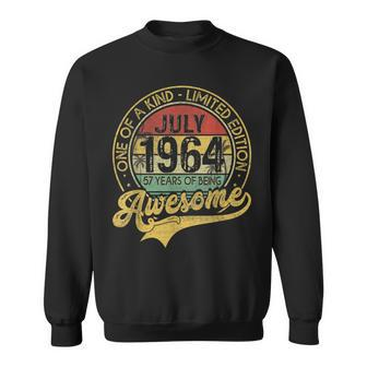 Vintage July 1964 57 Years Born In 1964 57Th Bday Gift Sweatshirt | Mazezy