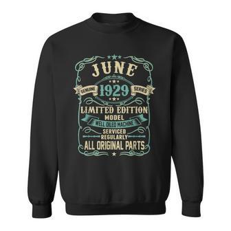 Vintage Made In June 1929 90Th Years Old Birthday Sweatshirt | Mazezy