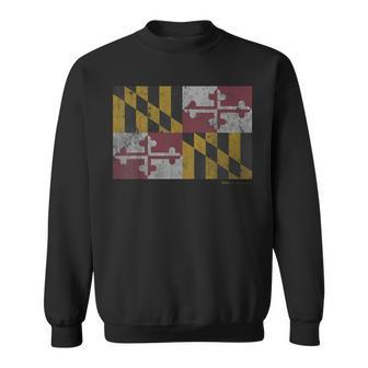 Vintage Maryland State Flag Pride T Sweatshirt | Mazezy