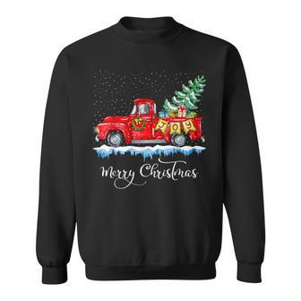 Vintage Merry Christmas Red Truck Old Fashioned Christmas Sweatshirt - Seseable