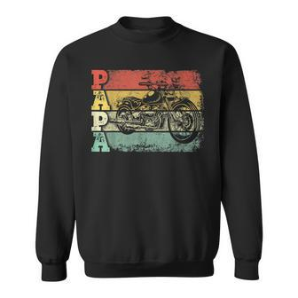 Vintage Motorcycle Papa Biker Motorcycle Rider Fathers Day Gift For Mens Sweatshirt | Mazezy AU