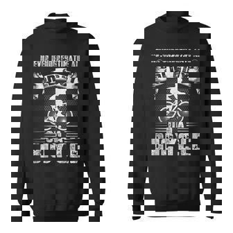 Vintage Never Underestimate An Old Guy On A Bicycle Cycling Cycling Funny Gifts Sweatshirt | Mazezy