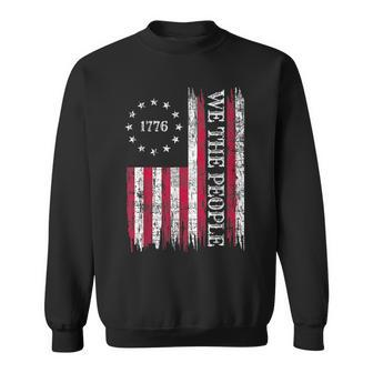 Vintage Old American Flag Patriotic 1776 We The People Usa Patriotic Funny Gifts Sweatshirt | Mazezy