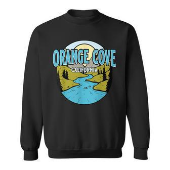 Vintage Orange Cove California River Valley Souvenir Print Sweatshirt | Mazezy