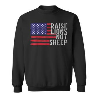 Vintage Patriotic Party Patriot Lion Raise Lions Not Sheep Sweatshirt | Mazezy