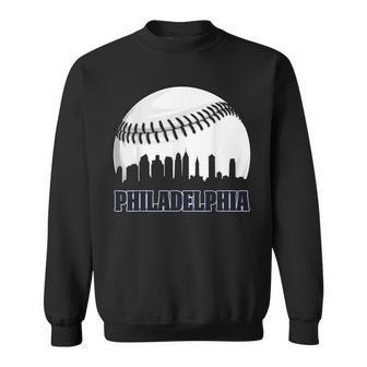 Vintage Philadelphia Baseball Skyline Retro Philly Cityscap  Sweatshirt