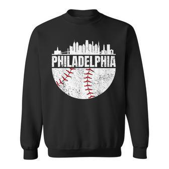 Vintage Philadelphia Skyline Baseball Retro Cityscap Sweatshirt | Mazezy