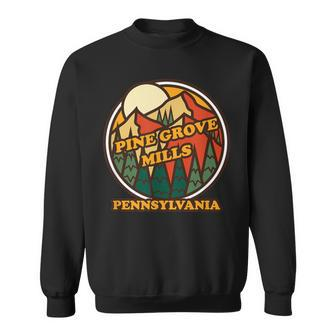 Vintage Pine Grove Mills Pennsylvania Mountain Print Sweatshirt | Mazezy