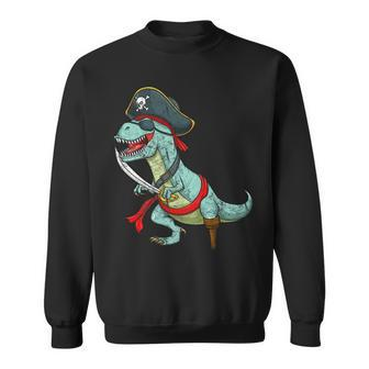 Vintage Pirate Dinosaur T Rex Funny Tyrannosaurus Halloween Dinosaur Funny Gifts Sweatshirt | Mazezy
