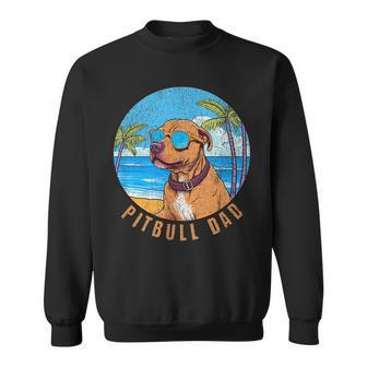 Vintage Pitbull Dad Sunset Pittie Dad Sweatshirt | Mazezy