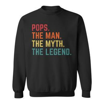 Vintage Pops Man Myth Legend Daddy Grandpa Fathers Day Sweatshirt | Mazezy