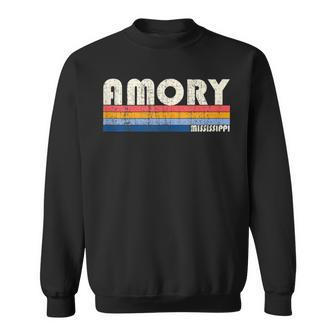 Vintage Retro 70S 80S Style Hometown Of Amory Ms Sweatshirt | Mazezy