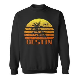 Vintage Retro Beach Vacation Destin Fl Florida Sunset Florida Gifts & Merchandise Funny Gifts Sweatshirt | Mazezy