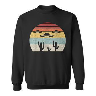 Vintage Retro Ufo Alien Desert Sweatshirt | Mazezy