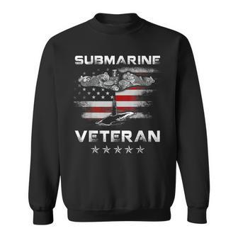 Vintage Submarine Veteran American Flag Patriotic Sweatshirt | Mazezy