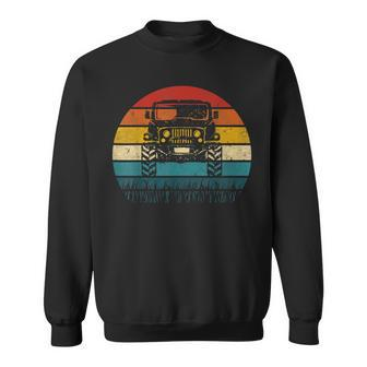 Vintage Sunset 4X4 Car Off Road Wave Big Cars Driving B-Day Sweatshirt | Mazezy