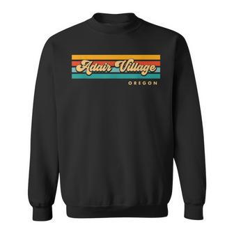 Vintage Sunset Stripes Adair Village Oregon Sweatshirt | Mazezy