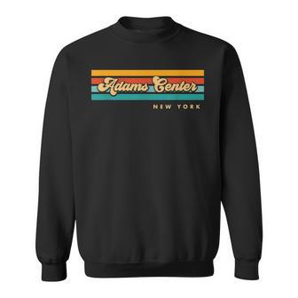 Vintage Sunset Stripes Adams Center New York Sweatshirt | Mazezy