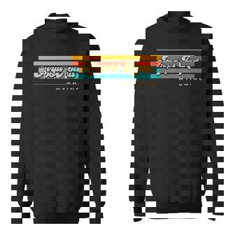 Vintage Sunset Stripes Airport Road Wyoming Sweatshirt | Mazezy