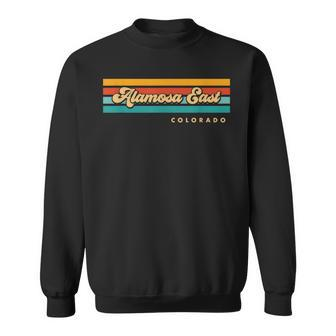 Vintage Sunset Stripes Alamosa East Colorado Sweatshirt | Mazezy