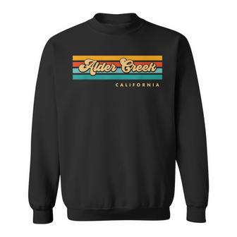 Vintage Sunset Stripes Alder Creek California Sweatshirt | Mazezy