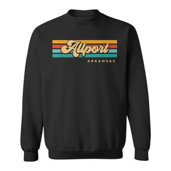 Vintage Sunset Stripes Allport Arkansas Sweatshirt | Mazezy