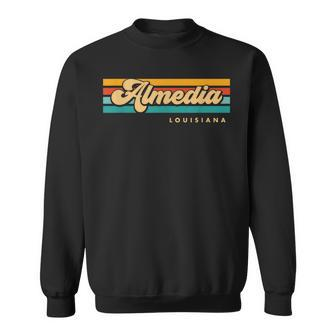 Vintage Sunset Stripes Almedia Louisiana Sweatshirt | Mazezy
