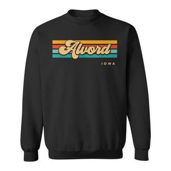 Vintage Sunset Stripes Alvord Iowa Sweatshirt | Mazezy