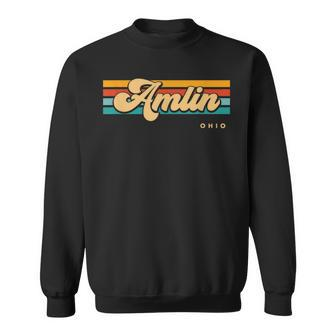 Vintage Sunset Stripes Amlin Ohio Sweatshirt | Mazezy