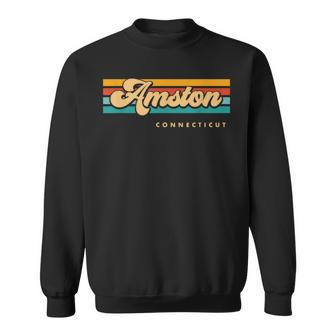 Vintage Sunset Stripes Amston Connecticut Sweatshirt | Mazezy