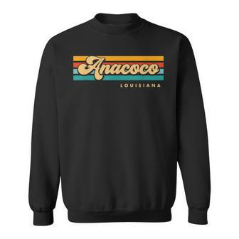 Vintage Sunset Stripes Anacoco Louisiana Sweatshirt | Mazezy