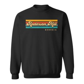Vintage Sunset Stripes Anderson Mill Georgia Sweatshirt | Mazezy