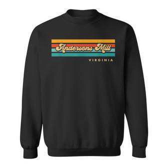 Vintage Sunset Stripes Andersons Mill Virginia Sweatshirt | Mazezy