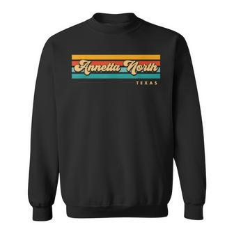 Vintage Sunset Stripes Annetta North Texas Sweatshirt | Mazezy