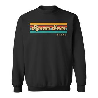 Vintage Sunset Stripes Annetta South Texas Sweatshirt | Mazezy