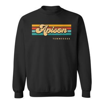 Vintage Sunset Stripes Apison Tennessee Sweatshirt | Mazezy