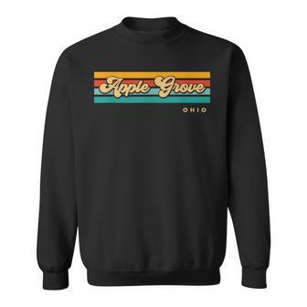 Vintage Sunset Stripes Apple Grove Ohio Sweatshirt | Mazezy