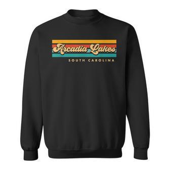 Vintage Sunset Stripes Arcadia Lakes South Carolina Sweatshirt | Mazezy