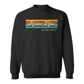 Vintage Sunset Stripes Arden Hills Minnesota Sweatshirt | Mazezy