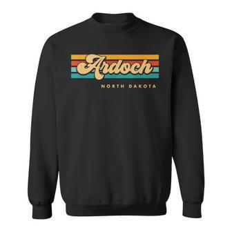 Vintage Sunset Stripes Ardoch North Dakota Sweatshirt | Mazezy