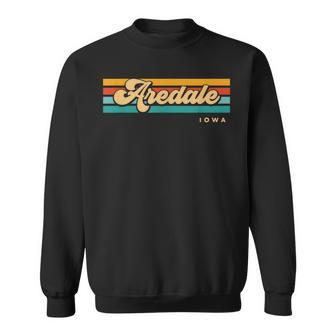Vintage Sunset Stripes Aredale Iowa Sweatshirt | Mazezy