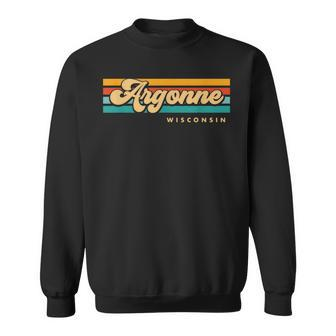 Vintage Sunset Stripes Argonne Wisconsin Sweatshirt | Mazezy