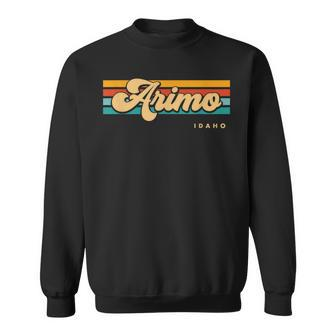 Vintage Sunset Stripes Arimo Idaho Sweatshirt | Mazezy
