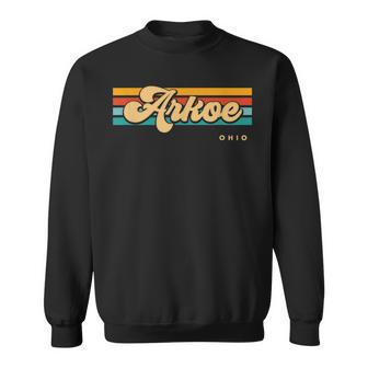 Vintage Sunset Stripes Arkoe Ohio Sweatshirt | Mazezy