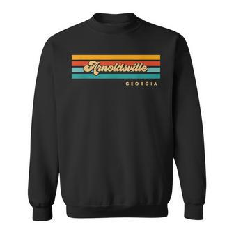 Vintage Sunset Stripes Arnoldsville Georgia Sweatshirt | Mazezy