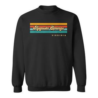 Vintage Sunset Stripes Augusta Springs Virginia Sweatshirt | Mazezy